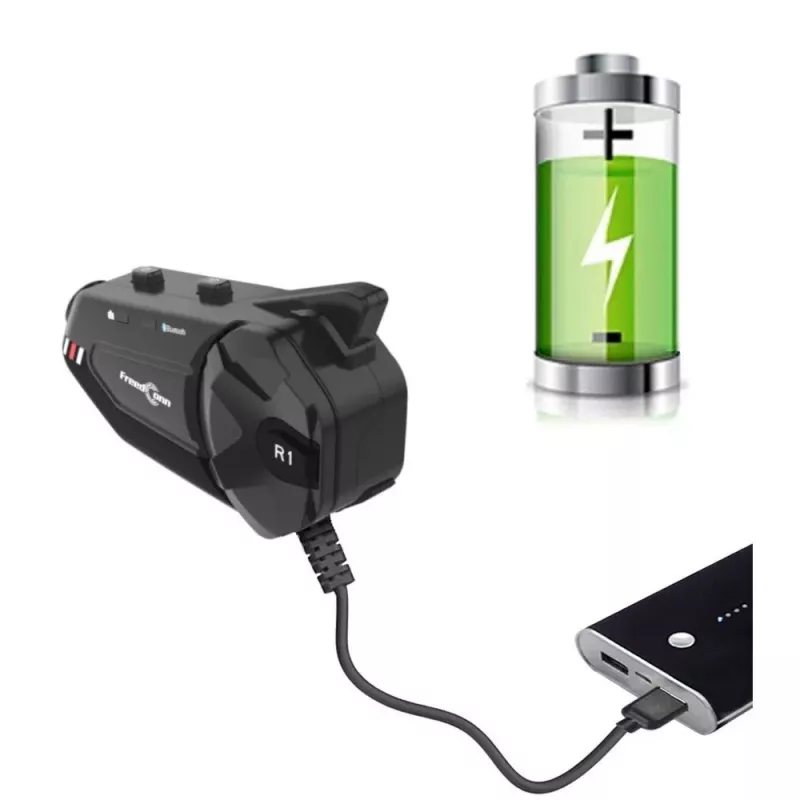 Headset FreedConn R1 PLUS E Motorrad-Bluetooth-Gegensprechanlage, Bluetooth 5.0+EDR, Reichweite 1000 m, IP65, UKW, 1080p-Video, 30 h Sprechzeit