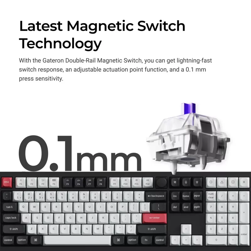 Mechanische Tastatur Keychron Q6H-M1 Wireless RGB Carbon Schwarz