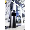 Runder Metallabfalleimer Schwarz Robust 3332