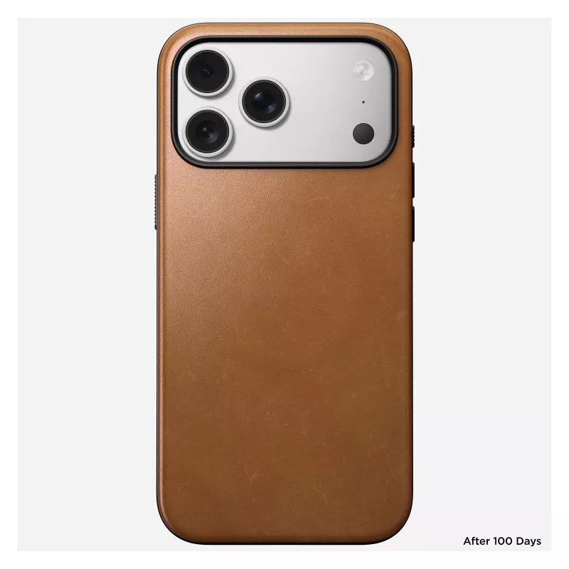 Handyhülle Nomad Modern Leather Case Cover für iPhone 17 Pro Max, 17,5 cm (6,9 Zoll), Tan, Leder + PC/TPU