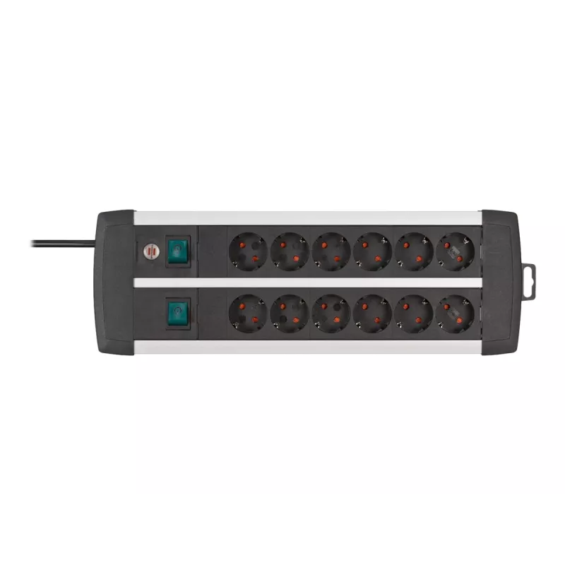 Power Extension Brennenstuhl 1391000912 3m 12 AC Outlets Indoor Schwarz White