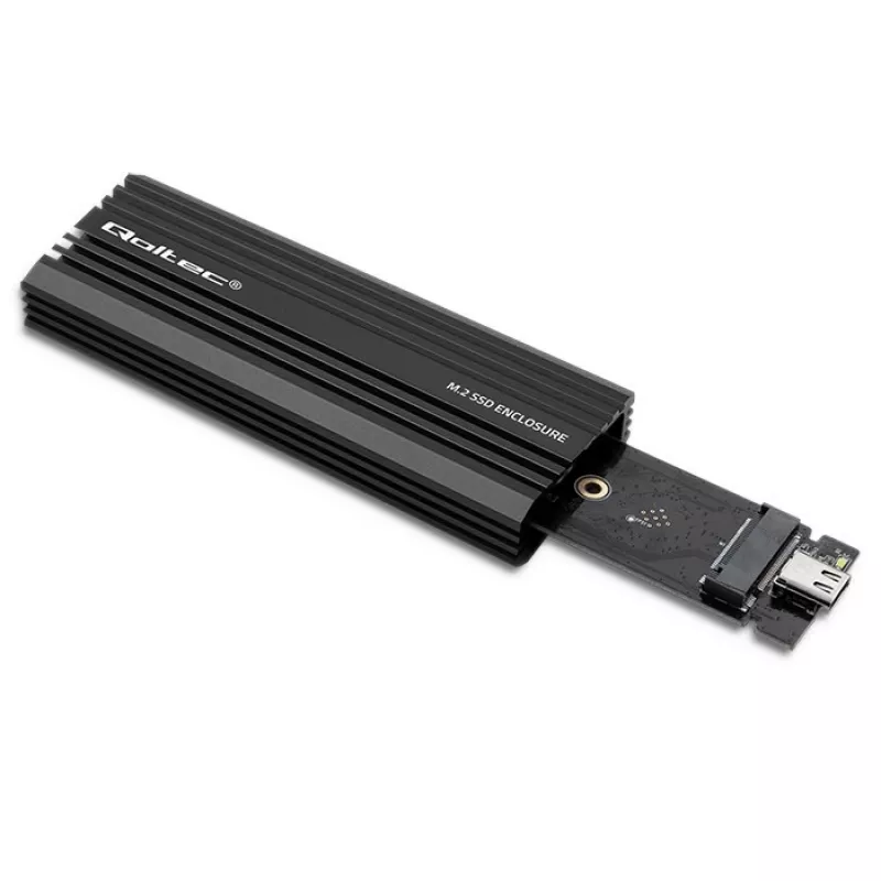 Externes SSD-Gehäuse QOLTEC NV2270 für M.2 SATA/NVMe-Laufwerke, USB-C, bis zu 2 TB