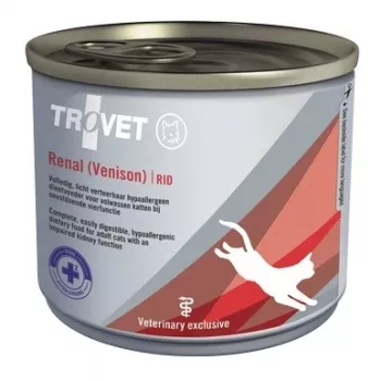 Nassfutter für Katzen TROVET Renal RID Hirsch 200 g — veterinärmedizinische Nierendiät, Einzelportionsdose