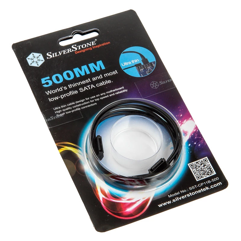 SilverStone SST-CP11B Super Low Profile SATA-Kabel - 50 cm, schwarz
