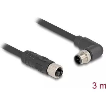 DeLOCK Sensor-/Aktor-Kabel 3 m RST M12 Schwarz 80530