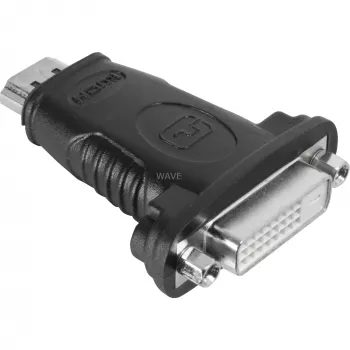 Wentronic Goobay HDMI™ / DVI-D Adapter, HDMI Standard-Stecker (Typ A), Schwarz – 19-pol. HDMI™-Stecker>DVI-D (24+1) Buchse (68098)