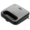 Sandwichmaker Adler AD 3076 — 1000 W kompakter Tisch-Sandwichmaker, schwarz/silber