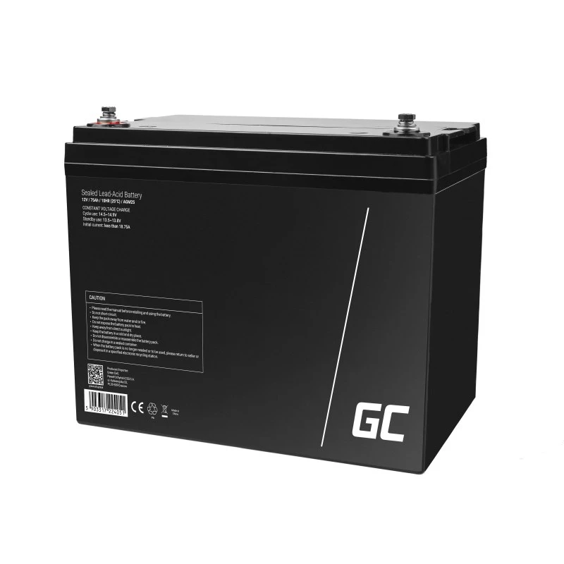 Versiegelte Blei-Säure USV-Batterie Grün Cell AGM25 12 V 75 Ah, VRLA, 75 Ah, 12 V, 21,3 kg