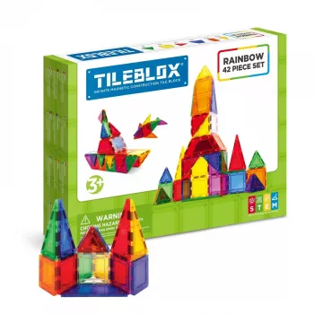 Magnetisches Baukastenset MAGFORMERS Tileblox Rainbow — 42 Teile