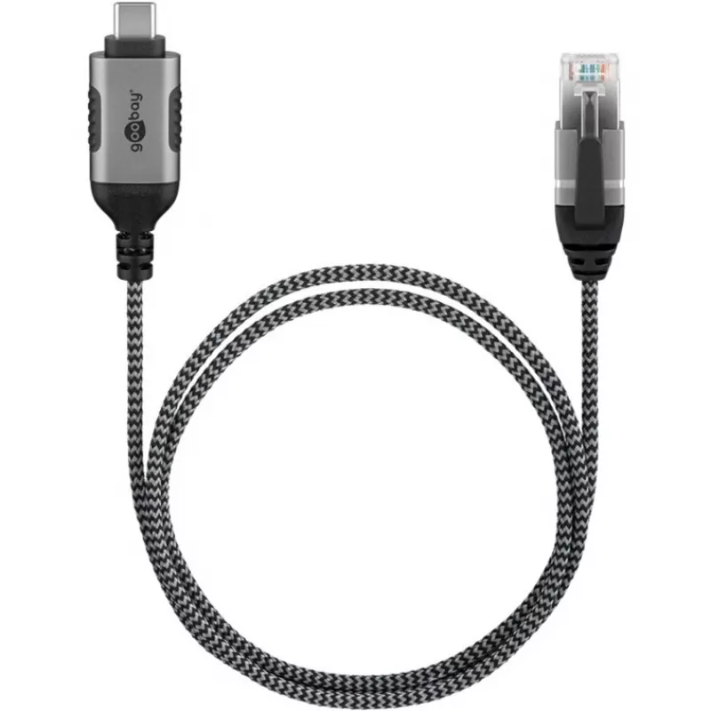 Goobay Ethernet-Kabel USB-C 3.1 auf RJ45 schlank 1 m – verbindet Router, Modem oder (74401)