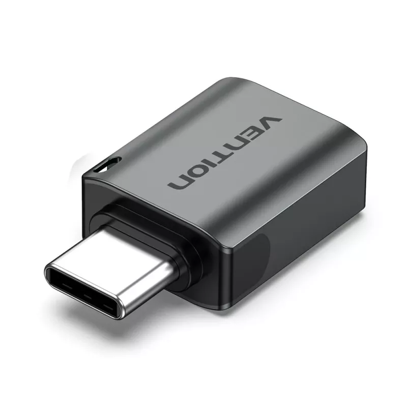 Vention USB-C-Stecker auf USB 3.0-Buchse OTG-Adapter Grau Aluminiumlegierung Typ