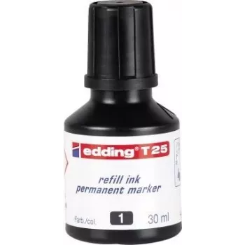 Marker-Nachfülltinte Edding T25 schwarz 30 ml kompatibel mit Edding No.1/21/22/25/400/500/550/800/850/3000/3300