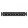 Patchpanel LANBERG PPF6-9012-B — 12-Port RJ45, Metall, schwarz, 1U (215×44,5×130 mm)