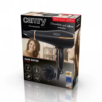Camry CR 2255 Haartrockner Schwarz,Gold 2000 W