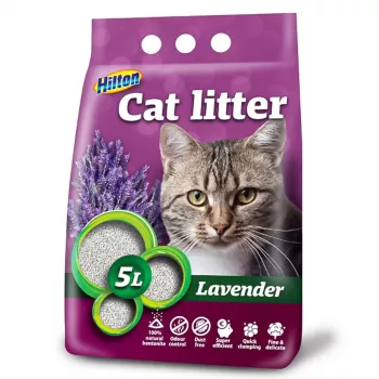 Klumpendes Bentonit-Katzenstreu Hilton Lavendel 5 l – Bentonit, duftend nach Lavendel, schnell absorbierend
