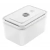 Vakuumierbox ZWILLING 36807-007-0, rechteckiger Kunststoff-Lebensmittelbehälter, 1,1 l & 2,3 l, luftdicht verschließbarer Deckel, abnehmbar, durchscheinend weiß