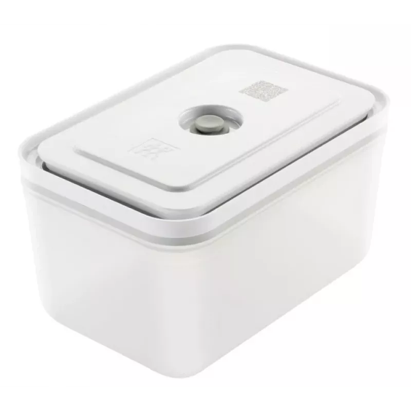 Vakuumierbox ZWILLING 36807-007-0, rechteckiger Kunststoff-Lebensmittelbehälter, 1,1 l & 2,3 l, luftdicht verschließbarer Deckel, abnehmbar, durchscheinend weiß