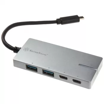 USB 3.1-C Adapter SILVERSTONE SST-EP09C – USB-C-auf-USB-A-Konnektivität, Silber-Finish