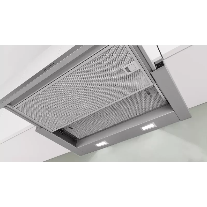 Bosch Serie 2 DFM064W55 Dunstabzugshaube Unterbau (ausziehbar) Metallic, Silber 394 m³/h