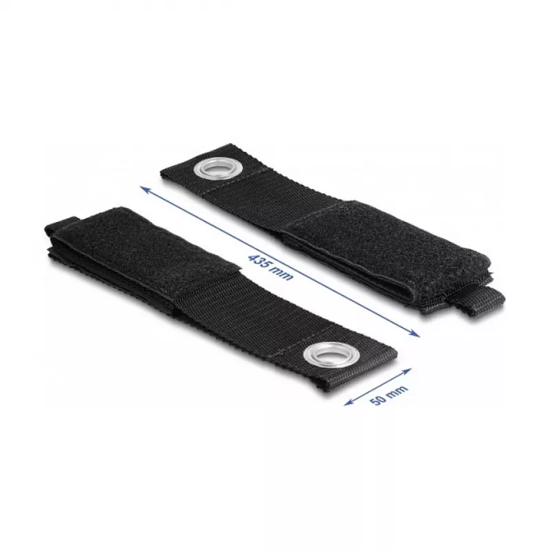 DeLOCK Heavy-Duty Klettband 435x50mm schwarz 5 Stück