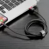 USB-A auf Lightning Kabel Baseus Cafule 2.4A QC 3.0, 1 m — schwarz/rot