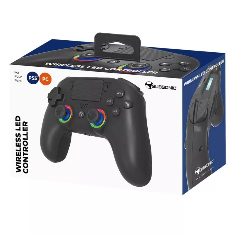 Gamepad Subsonic PS5 Wireless LED Controller Schwarz D-pad Home Optionen Teilen