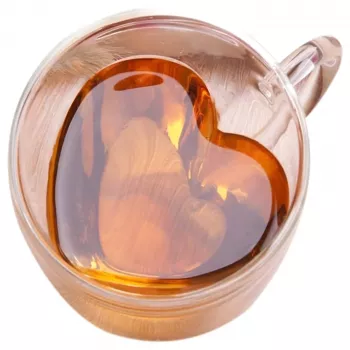 Extralink Home Herzförmige Liebes-Tasse, doppelwandiges hitzebeständiges Glas 250ml
