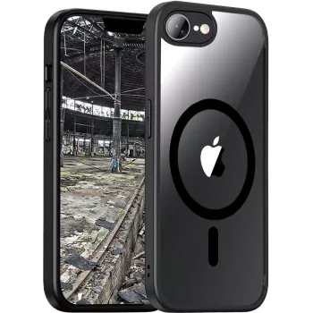 Schutzhülle Hybrid-MagSafe-Handyhülle jt berlin Pankow für Apple iPhone 16e — schwarz transparent
