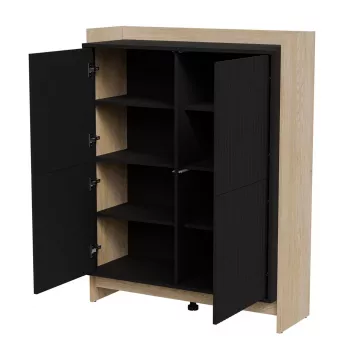 Cama PORTO Kommode 100x38x130 Eiche/schwarz