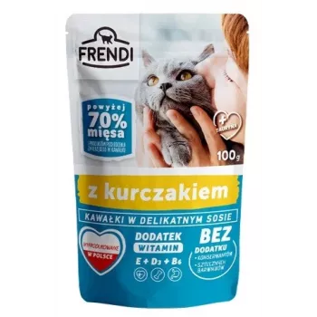 Nassfutter für Katzen Frendi Stücke in Soße mit Huhn 100 g