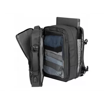 Outdoor-Rucksack NATEC NTO-2116 rahmenlos Polyester schwarz 330×240×440 mm mit Tabletfach und 10 Taschen