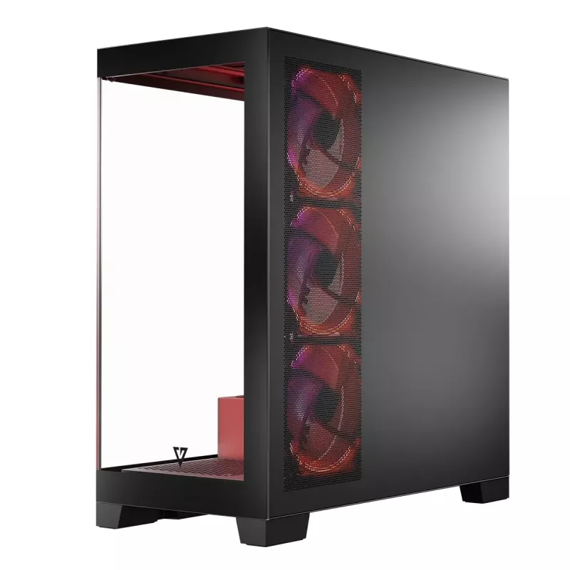 PC-Gehäuse MODECOM Volcano SPACE APEX ARGB Midi Tower, gehärtetes Glas, USB-C, unterstützt ATX/microATX/Mini-ITX, GPU bis 430 mm, CPU-Kühler bis 180 mm