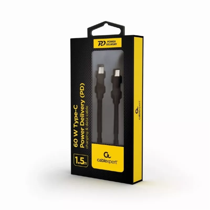 Kabel USB-C Stecker - USB-C Stecker Power Delivery 60W Laden und Daten 1,5 m