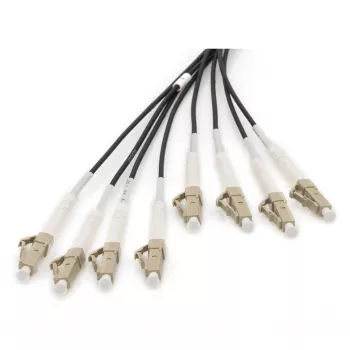Glasfaser-Breakoutkabel DIGITUS DK-24338U030BK-BBB, vorkonfektioniert OM4 Multimode 8-adrig, LC/UPC–LC/UPC, 30 m, U-DQ(ZN) BH