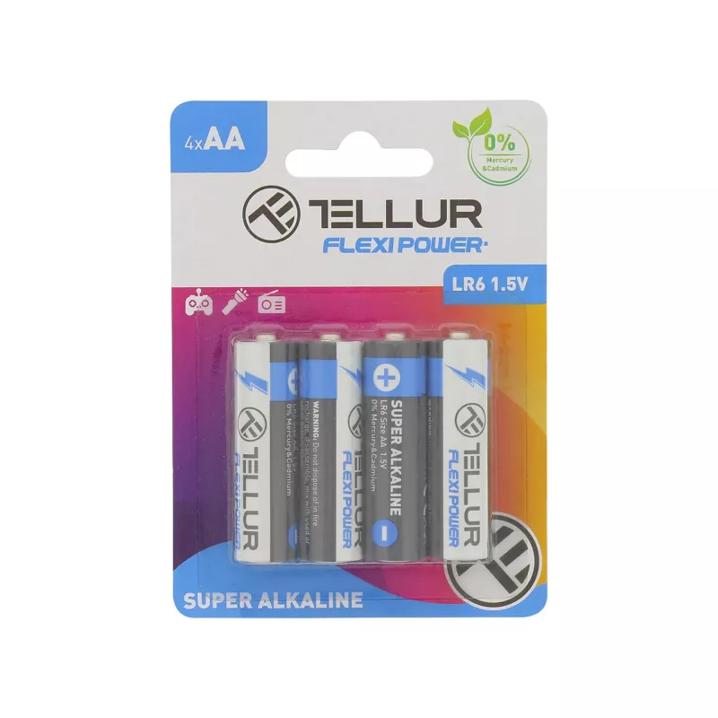Batterie Tellur Flexi Power AA LR6 1,5 V 4 Stück/Set