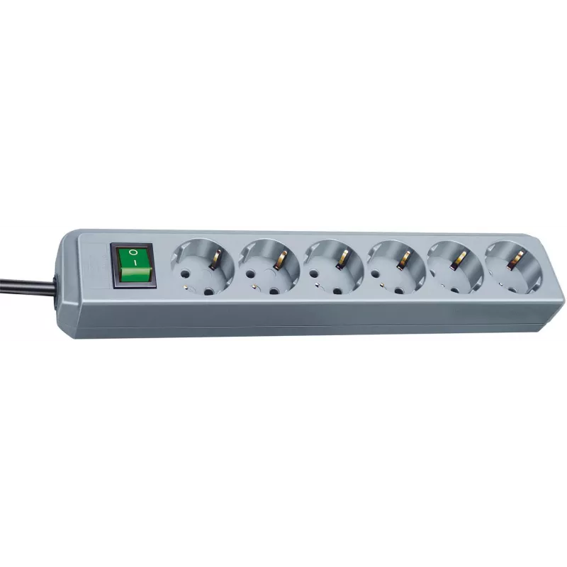 Brennenstuhl Eco-Line 6-fach Steckdosenleiste (Silber) (1159540015)