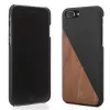 Schutzhülle aus Holz und Leder Woodcessories EcoSplit für iPhone 7 Plus / 8 Plus — Walnuss Schwarz