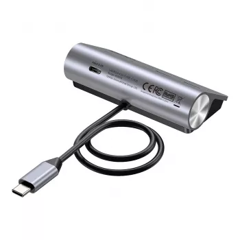 USB-Hub Unitek H1337AGY01 – 4 Ports (2×USB-C, 2×USB-A), bis zu 5 Gbit/s pro Port, Aluminium, Silber