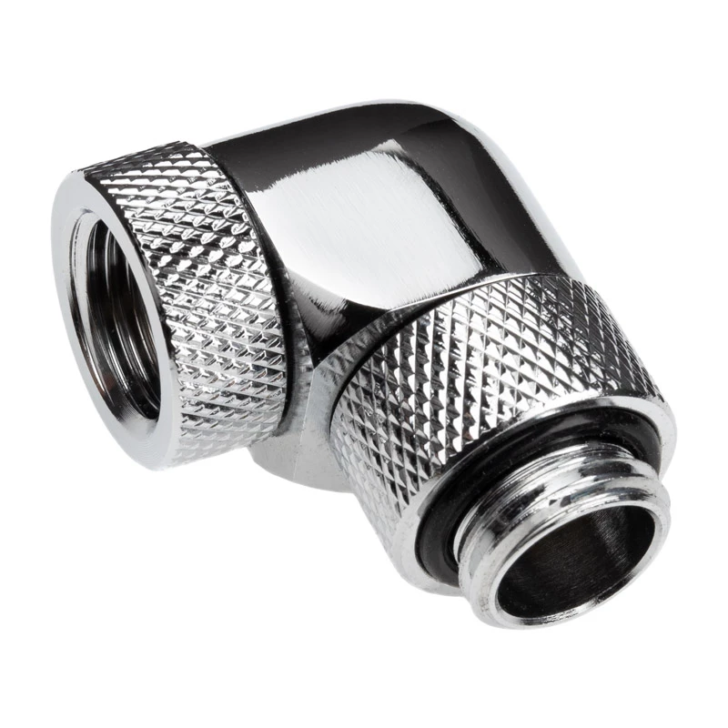 Alphacool Eiszapfen Connector Series - Gewinkelter Montageadapter für Flüssigkeitskühlsystem - Silber-Nickel