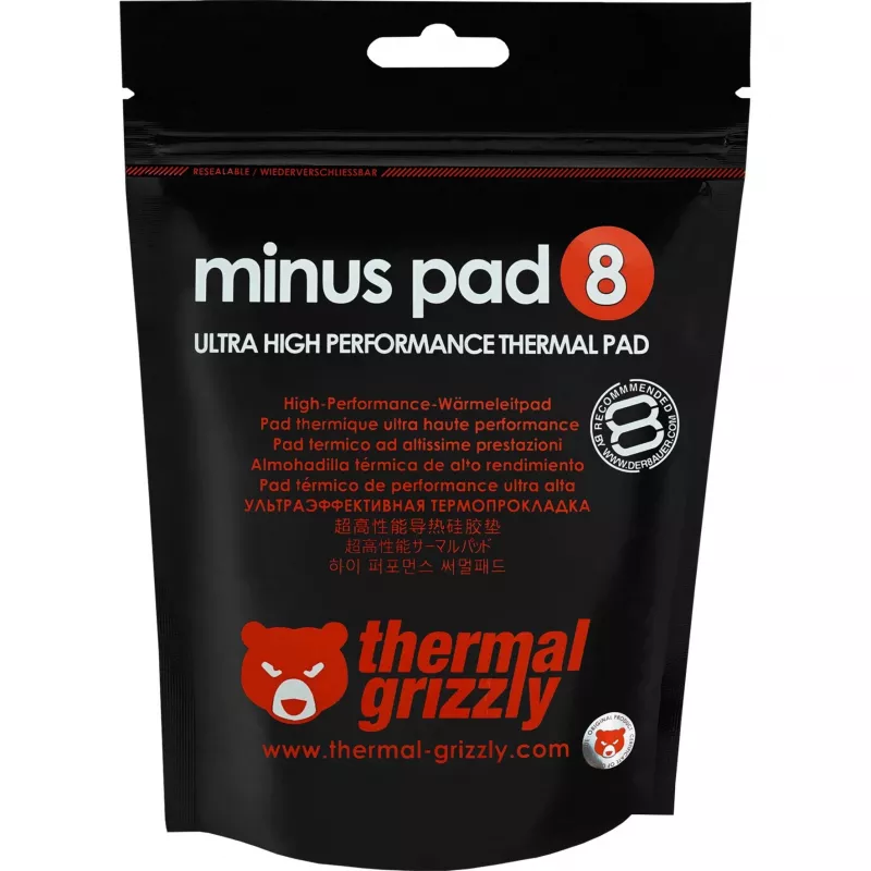 Wärmeleitpad Thermal Grizzly Minus Pad 8 — 100 x 100 x 3,0 mm, pink
