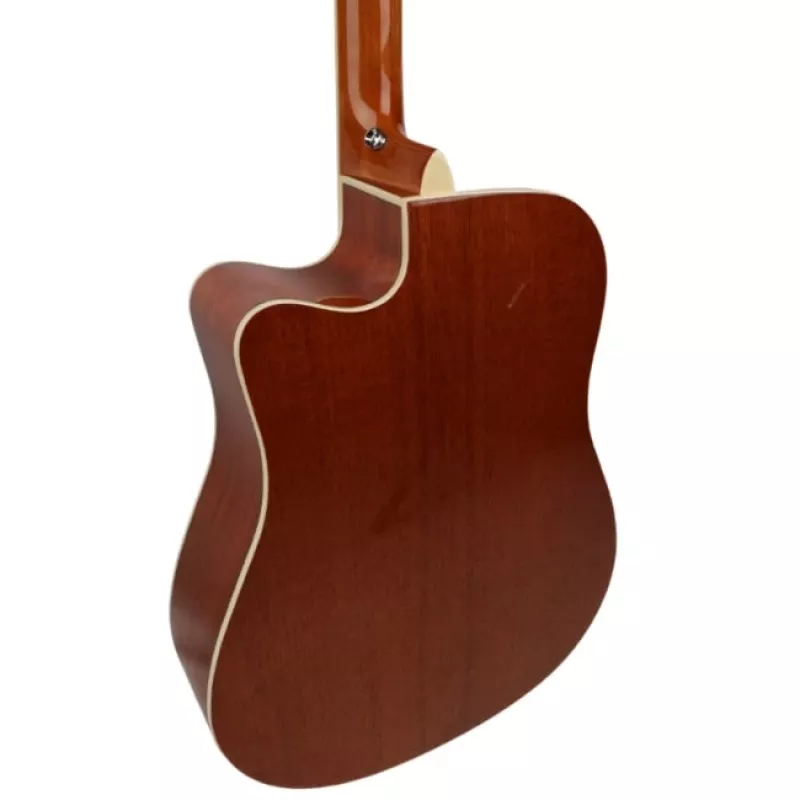 Elektroakustische Gitarre V-tone VEAG1 CE 4/4 Holz — Full-Size-Dreadnought, Cutaway, Fichtendecke, Mahagoni-Boden & -Zargen, eingebauter Vorverstärker