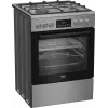 BEKO Herd | FBMA61330GXDT | Kochfeldtyp Gas | Ofentyp Elektro | Edelstahl | Breite 60 cm | Grillen | LED | Tiefe 60 cm | 72 L