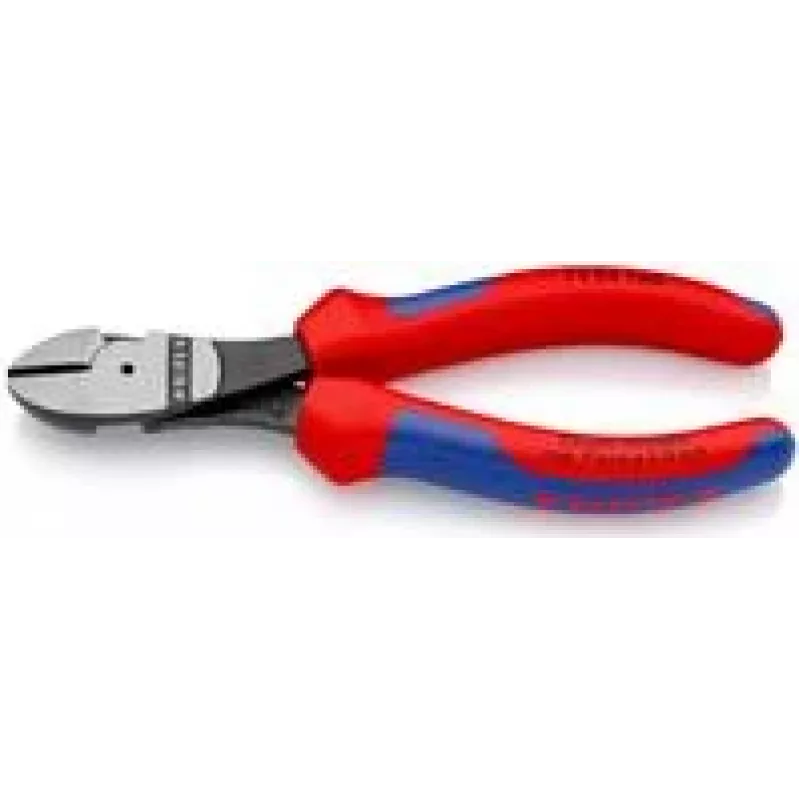 KNIPEX Kraft-Seitenschneider 160 mm, 74 02 160 SB Zange schwarz atramentiert, Kopf poliert, Griffe mit Mehrkomponenten-Hüllen, Schneidwert mittelharte