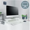 Monitorhalterung LEITZ Freestanding 64340001 — Tischständer für 61 cm (24 Zoll) Bildschirme, 20 kg Tragfähigkeit, höhenverstellbar, weiß