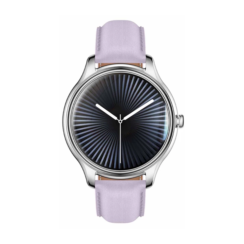 Smartwatch Colmi L28 Silber-Lila mit lila Lederarmband