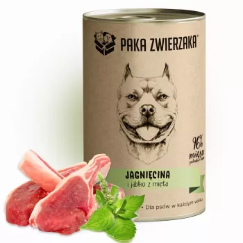 Nassfutter für Hunde PAKA ZWIERZAKA Lamm und Apfel mit Minze, 400 g, getreidefrei, gluten- und sojafrei