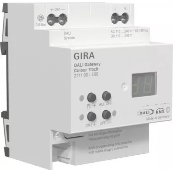 DALI-Gateway Gira 211100 Colour 1f REG KNX Secure für die Integration zwischen KNX- und DALI-Systemen