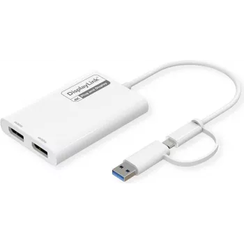 ROLINE Display-Adapter USB Typ C A - Dual DP 4K60 ST/BU - Adapter - Digital/Daten (12.03.3207)