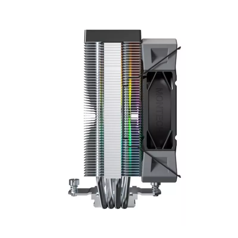 Luftkühler Montech NX400 ARGB, 120-mm-Lüfter, FDB, 800–1950 U/min, TDP 270 W, Schwarz