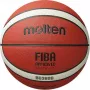Basketball MOLTEN B5G3800 Größe 5, braunes Leder, Indoor & Outdoor, laminierte rutschfeste Oberfläche